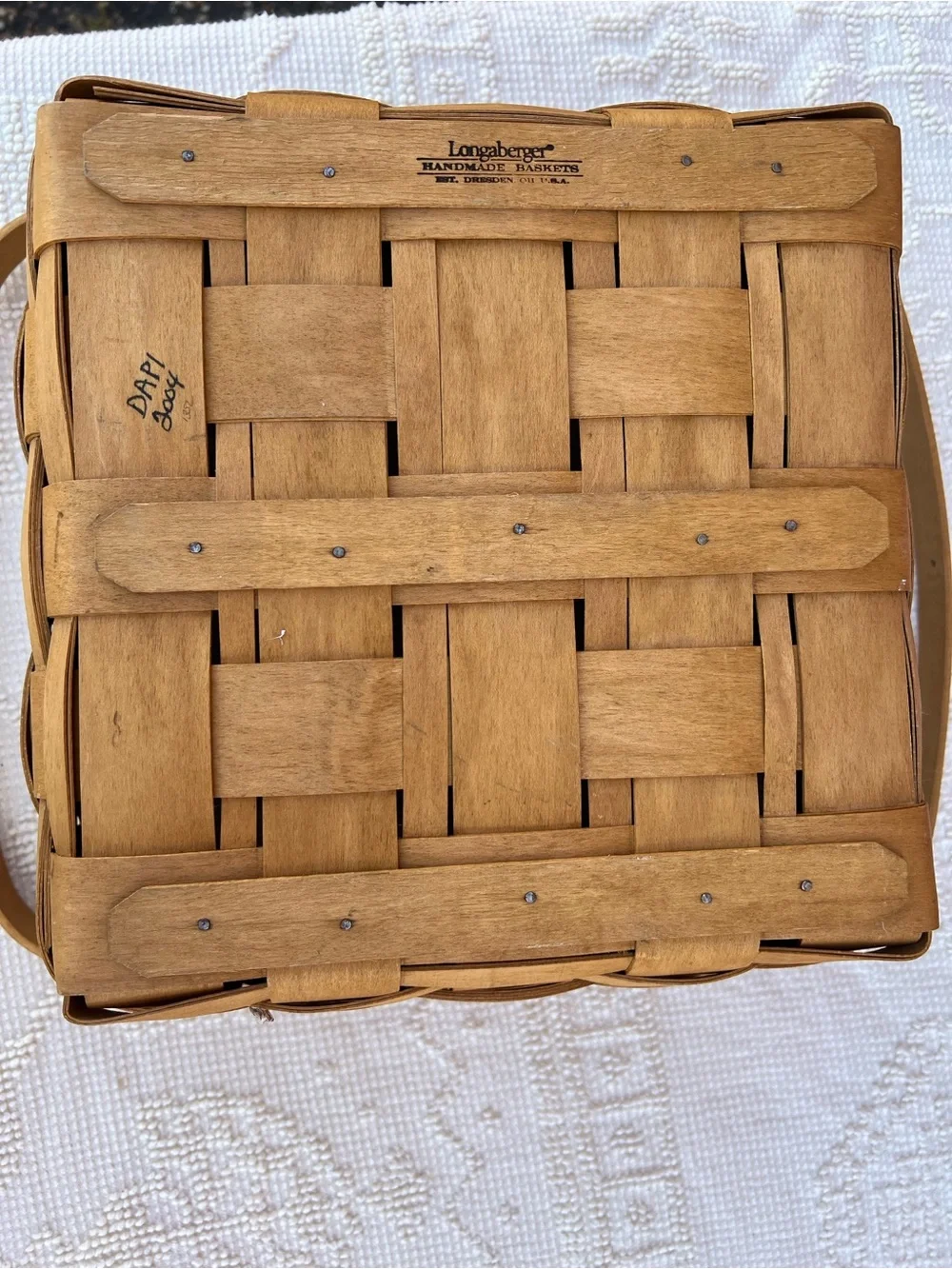Longaberger 2004 Handwoven Wooden Market Basket - Natural Honey Brown